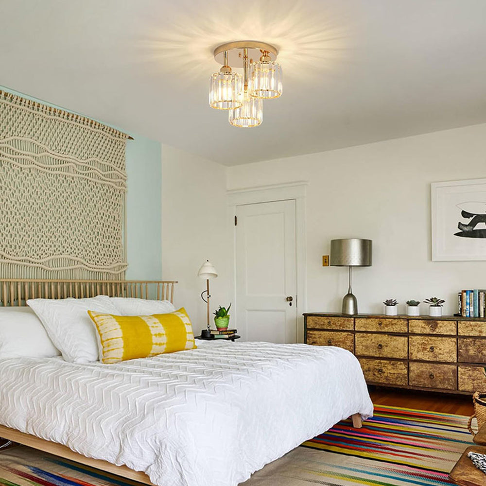 Elegant moderna kristalltaklampor – halvrecesserad design