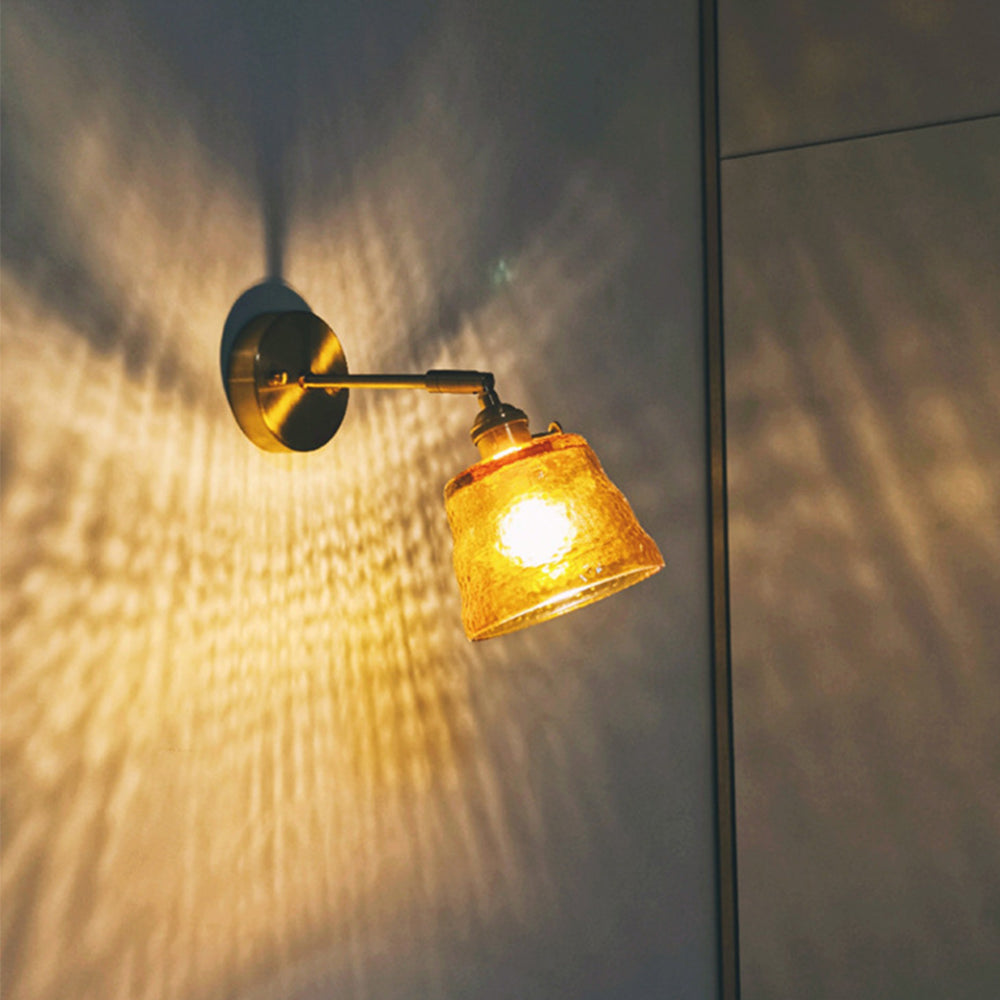 Modern Glas Vägglampa | Enkel Glödlampa | Metall Väggljus | 7.8 x 7.5 tum | Brick by Brick