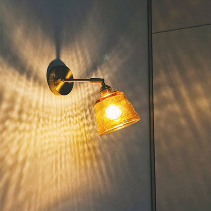 Modern Glas Vägglampa | Enkel Glödlampa | Metall Väggljus | 7.8 x 7.5 tum | Brick by Brick