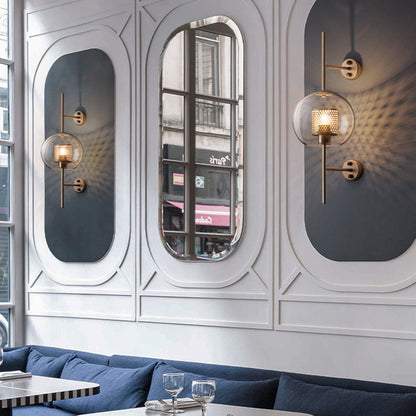 Oneal Industriell LED Vägglampa - Silver/Guld - Inomhus - Metall/Glas