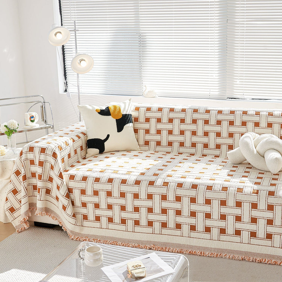 Mysig vinter crosshatch stil soffa skydd - Modern, stilren och hållbar soffa skydd