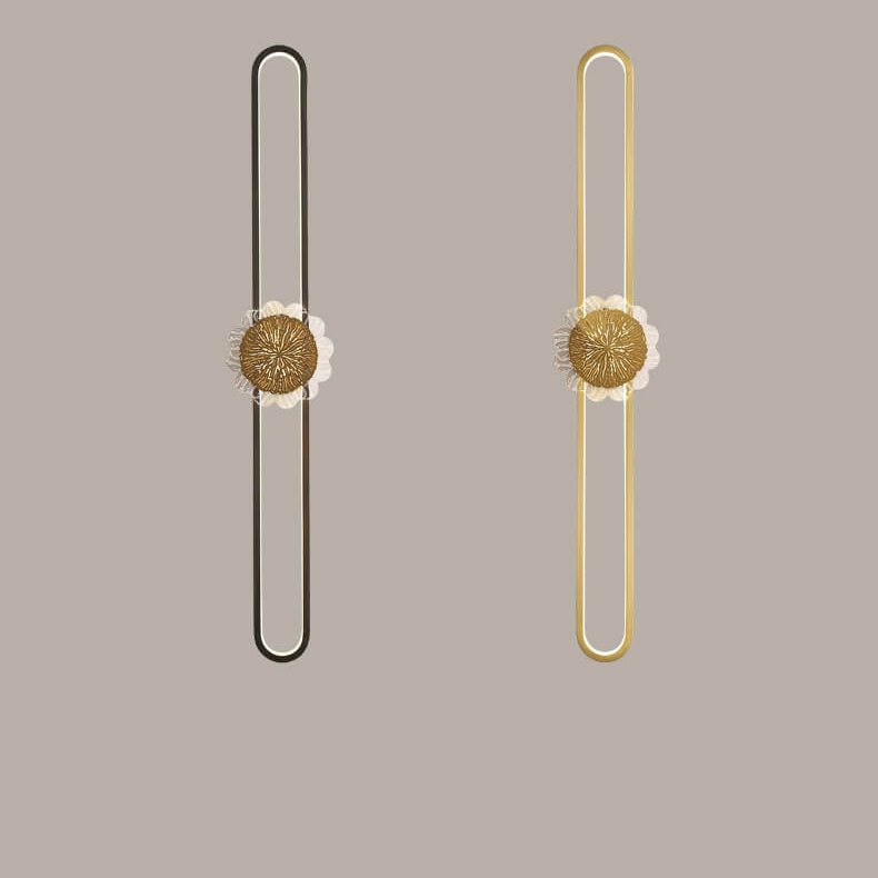 Industriell minimalistisk LED-vägglampa med kopparring