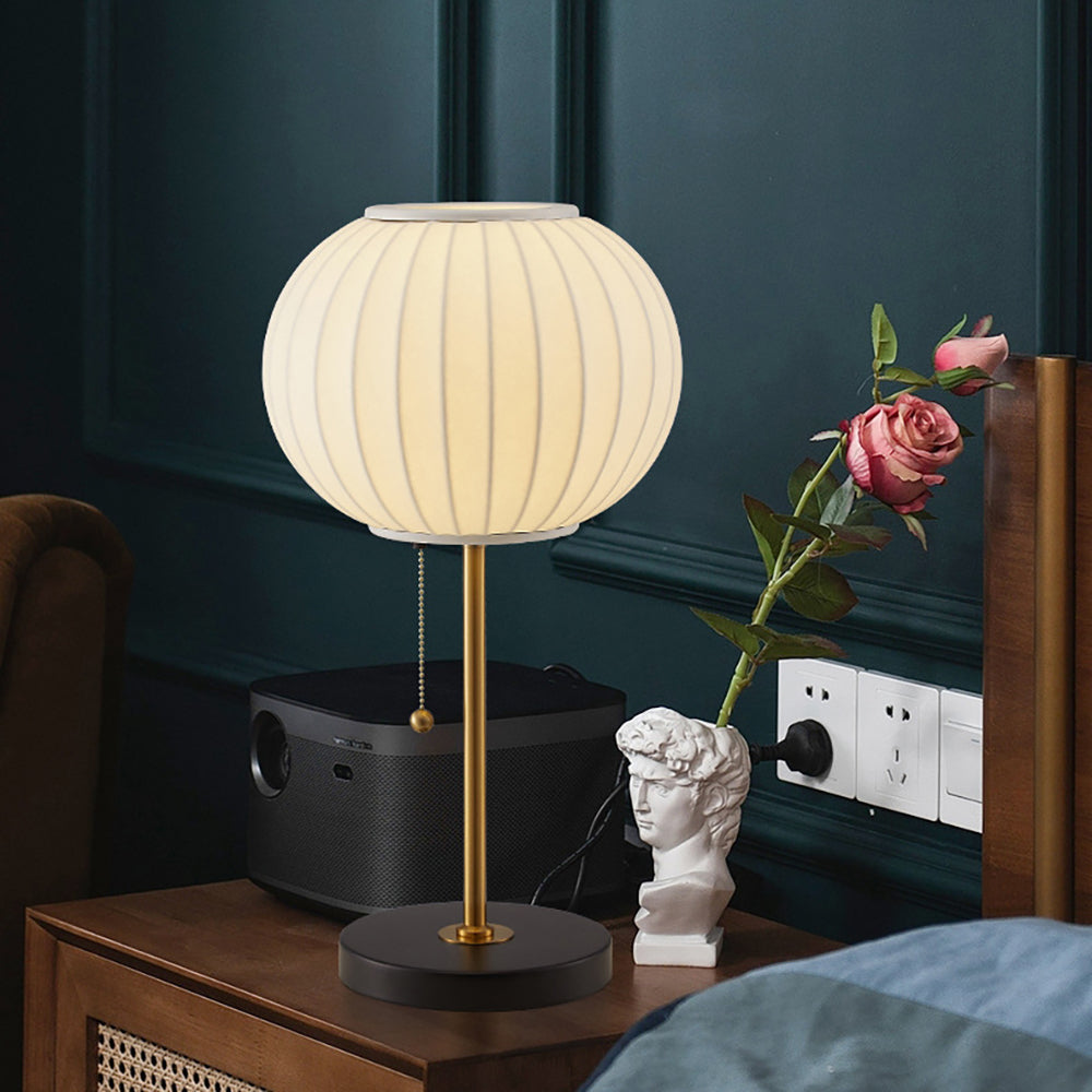 Klassisk Vit Sidenattlampa för Sovrum