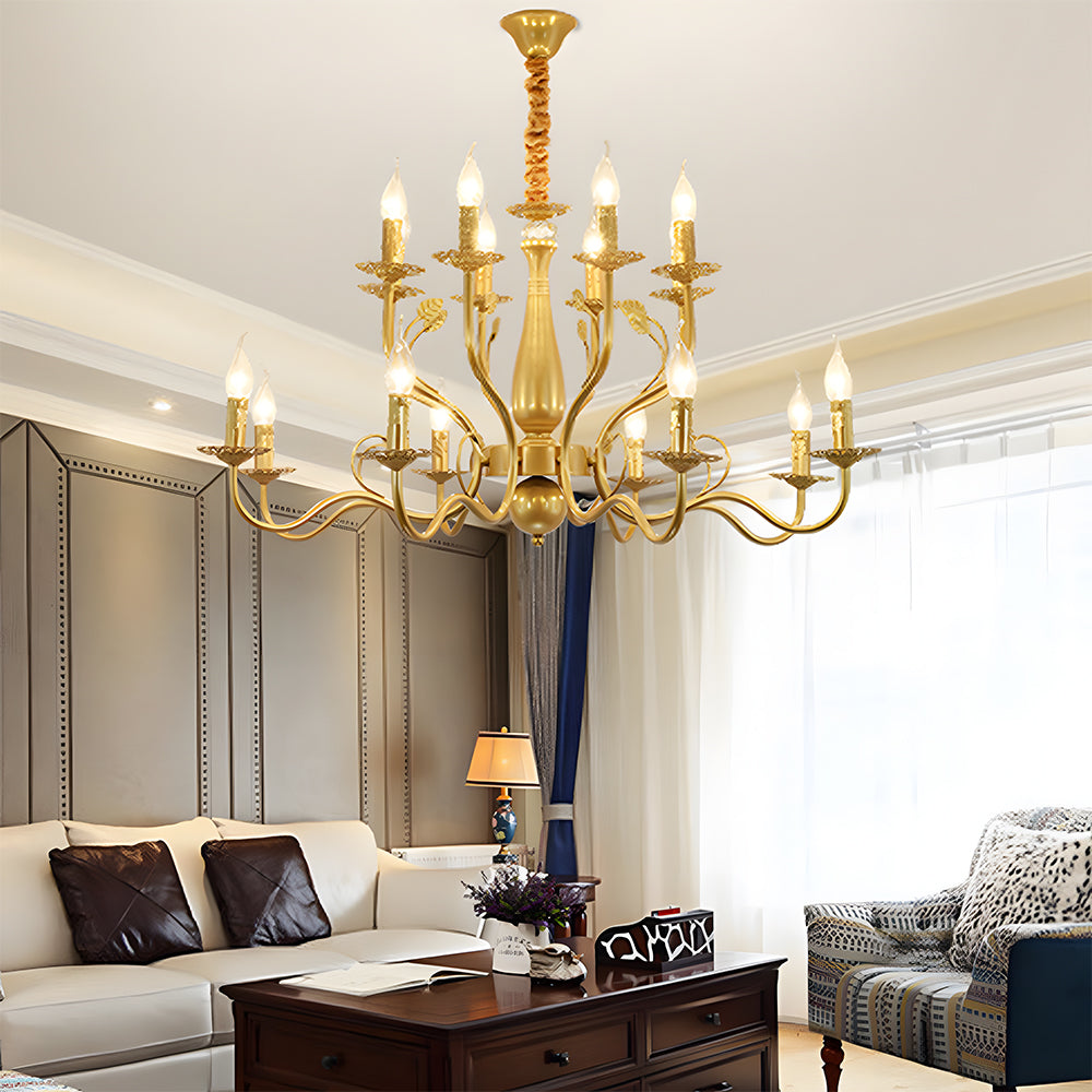 Flemish Style Farmhouse Chandelier | Rustic Iron | Vintage Pendant Fixture | 6/12/16 Lights | Brick by Brick