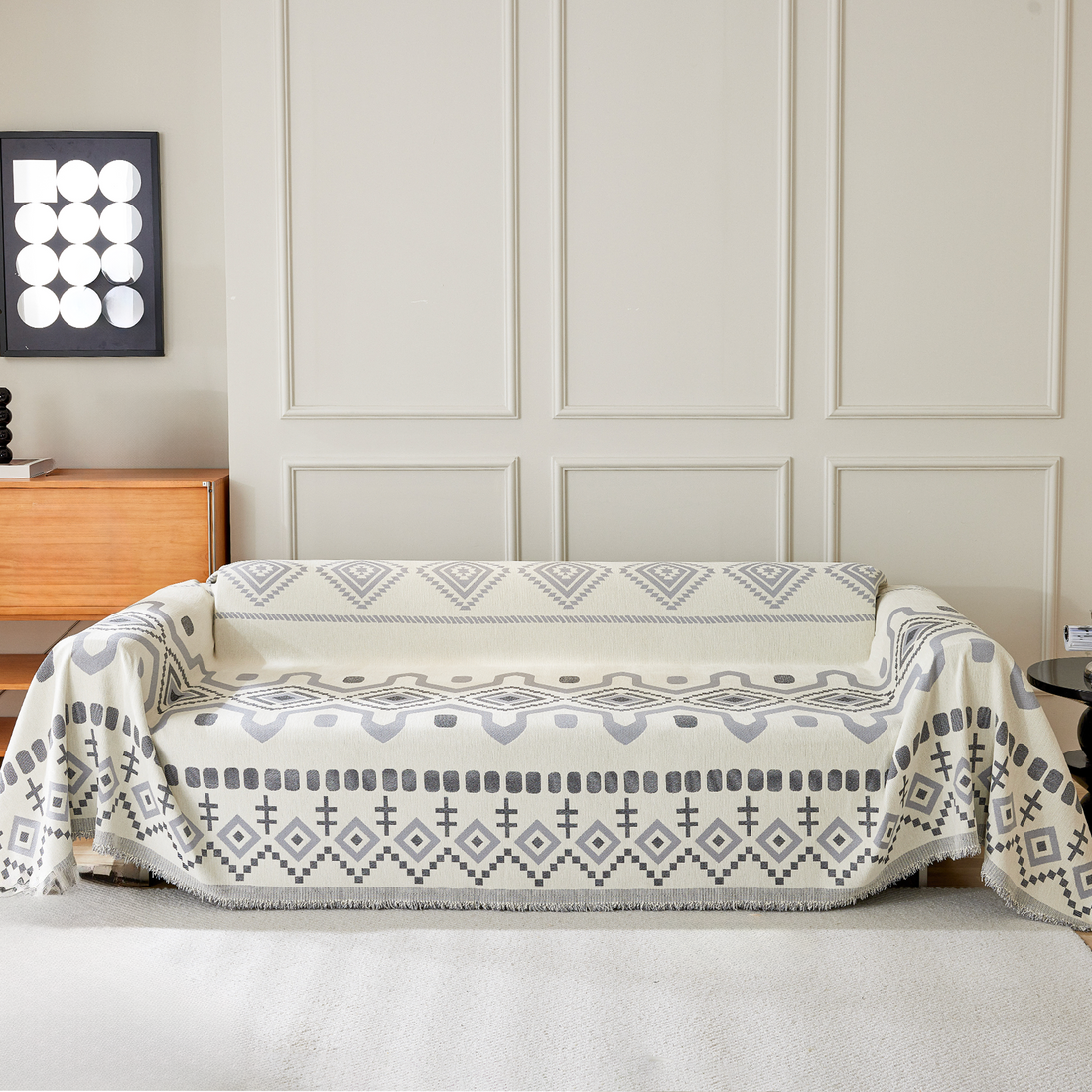 Geometrisk Boho Sofföverdrag - Modern, Stilig &amp; Hållbar Soffa Skydd