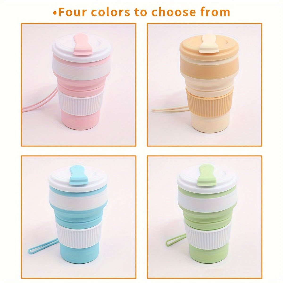 Carvallo Traviva Cup | Livsmedelsgodkänd silikon | Med lock & läckageskydd | 14 × 8 cm