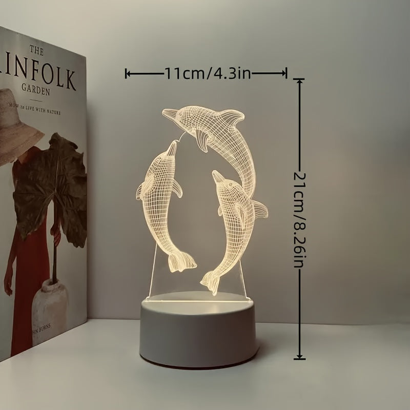 GeoDolfijn - Modern 3D Illusions Bordslampa