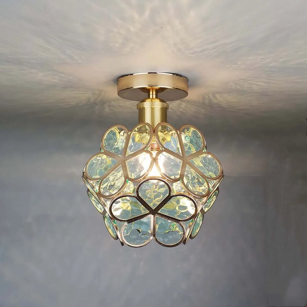 BlossomLight - Elegant Glaskrona med Blomsterdesign