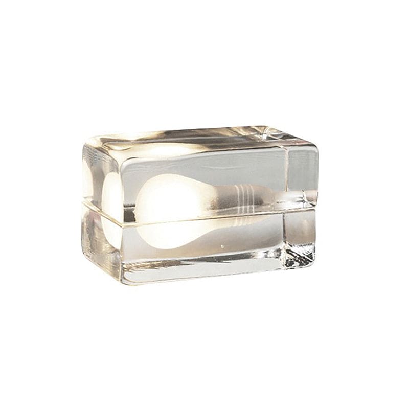 GlowCube - Minimalistisk bordslampa med transparent glas kubus