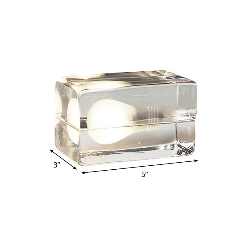 GlowCube - Minimalistisk bordslampa med transparent glas kubus
