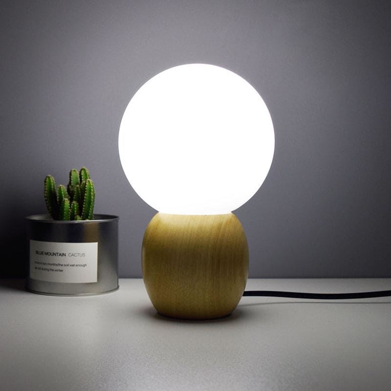 LumiOrb - Orbs Nattduksbordslampa med Träfot