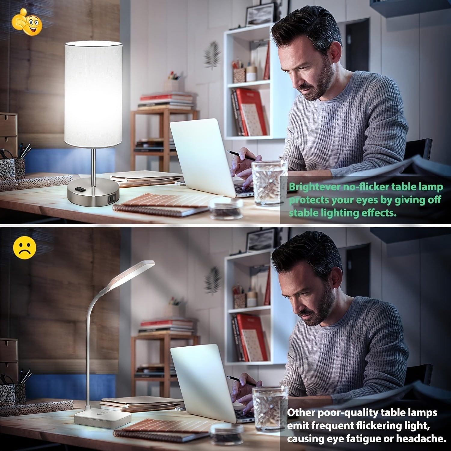 Lumora Sängbord Laddningslampa – Touch Control LED Nattduksbordslampa med USB-port