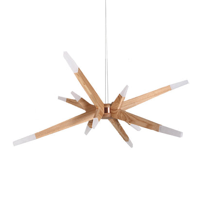 Starlite – Tidsenlig Sputnik Trä Kronlampa med LED Belysning