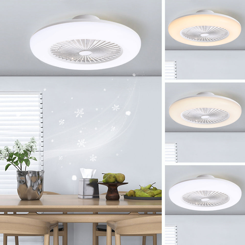 Kompakt 55 cm Takfläkt med 3 LED-ljusslägen och fjärrkontroll