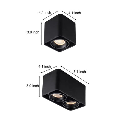 FlexiSquare - Dimbart LED Takrosettlampa med Justerbar Fyrkantig Lampfot