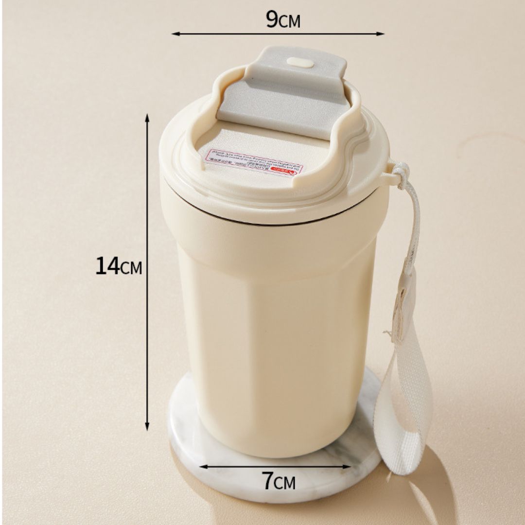 Rostfritt stål kaffekopp med LED temperaturvisning 450 ML