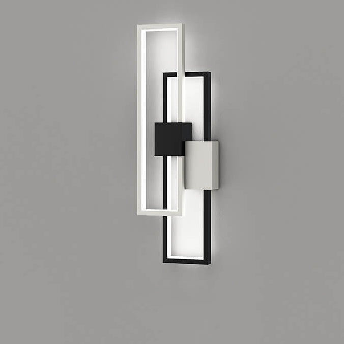 Minimalistisk fyrkantig LED-vägglampa med ram av järn och silikon