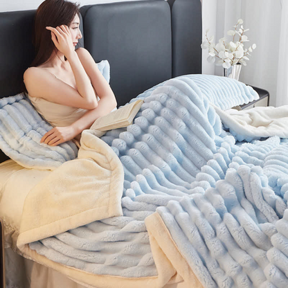 Mjukt Falskt pälsfleecefilt