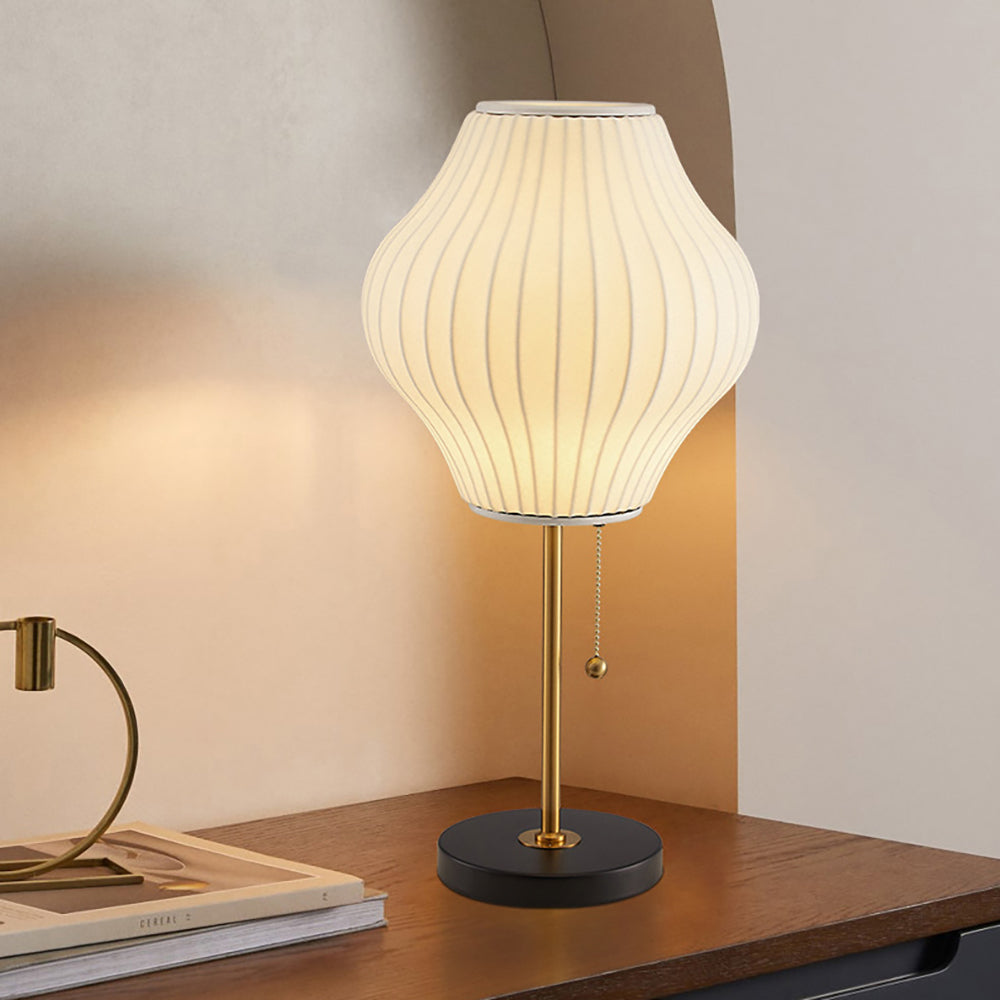 Klassisk Vit Sidenattlampa för Sovrum