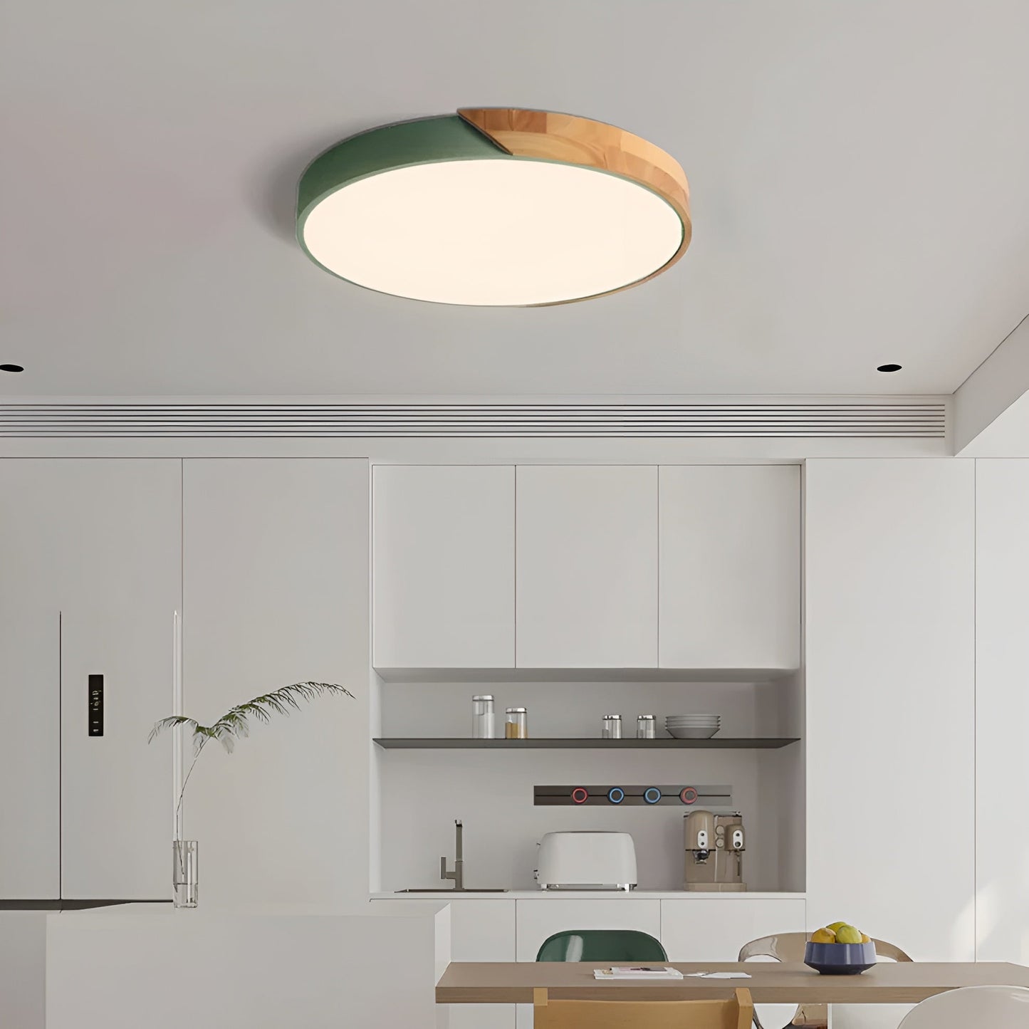 LED-taklampa i trä – Skandinavisk design | Varmt ljus för vardagsrum