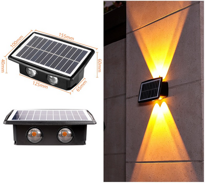 Solpanel LED utomhusvägglampa med upp- och ned-effekt – Modern vägbelysning för trädgård och terrass