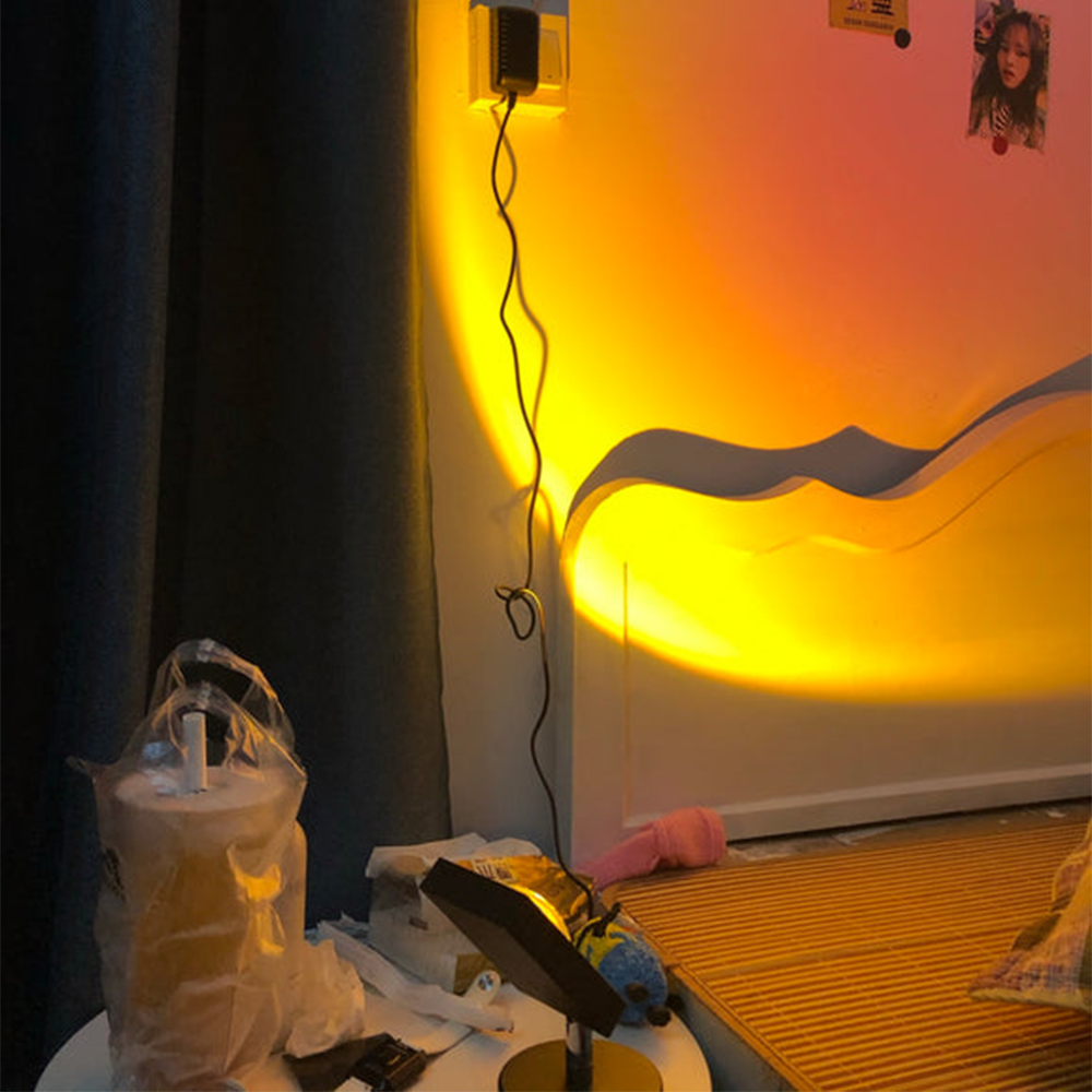 GlowBright - Retro solnedgång bordslampa