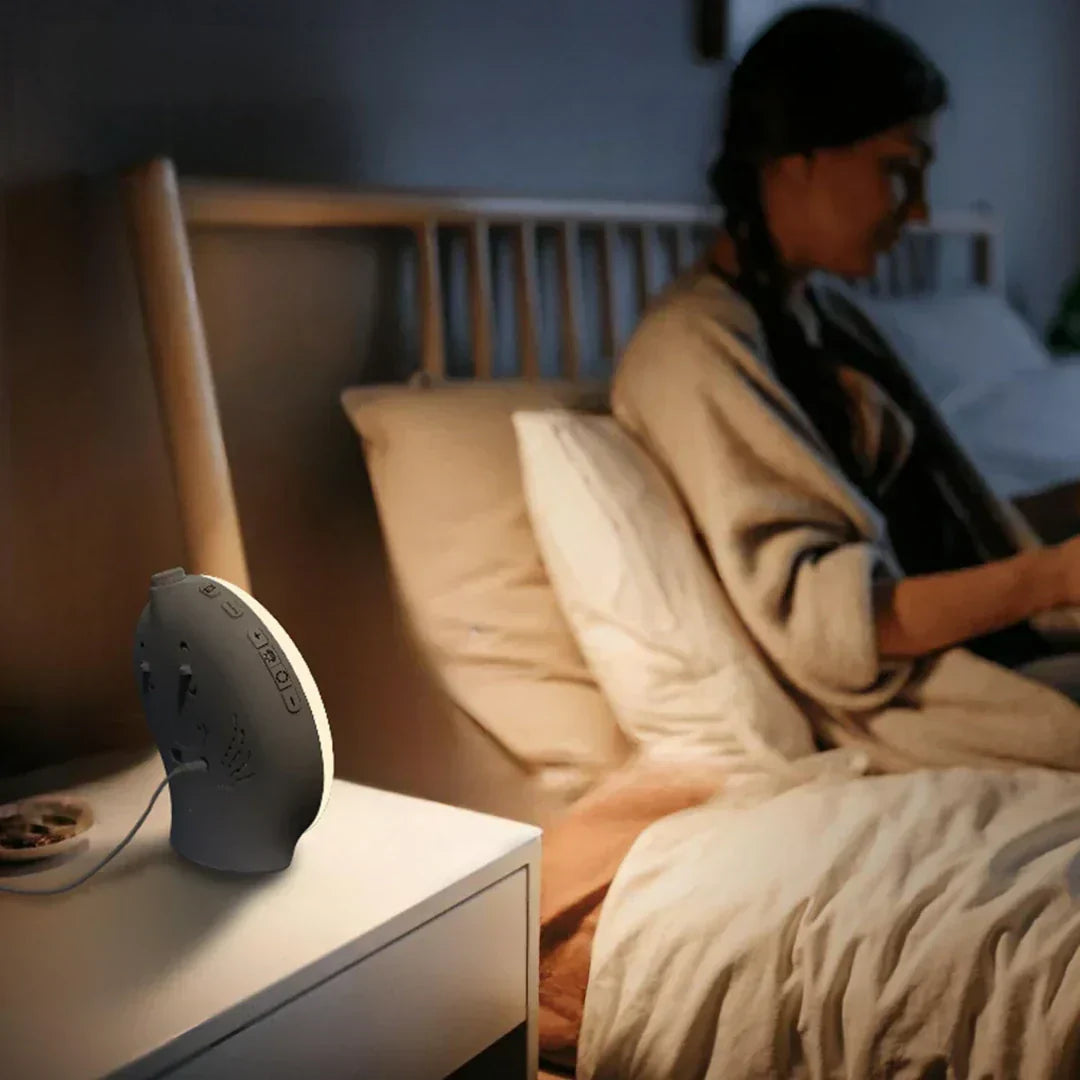 Lyxig väckarklocka lampa med soluppgångssimulering och lugnande stämningsbelysning