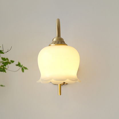 Elegant Koppar Glas Vägglampa