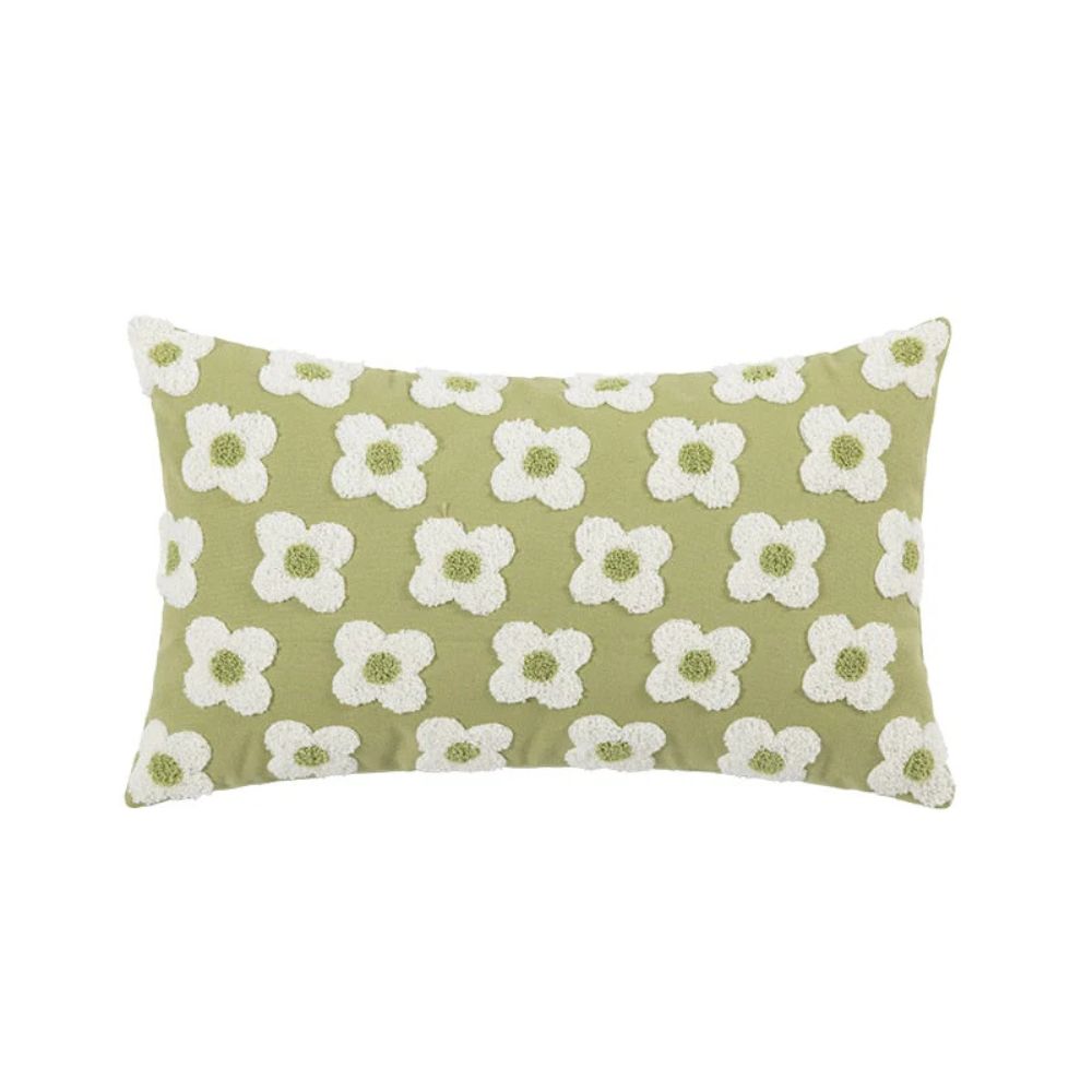 Lustrous Floral Broderad Kuddöverdrag