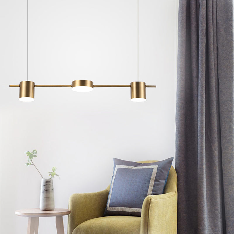 Trum Aluminium Hänglampa Eiland Modern Enkel 3/5-lamps Svart/Guld Taklampa i Varm/Vit Ljus