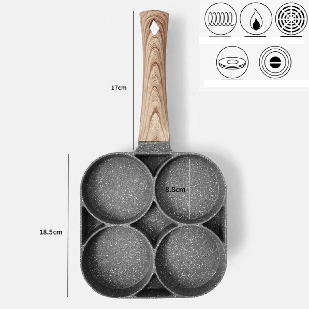 OmeletMaster - fem sektioners stekpanna för perfekt frukost