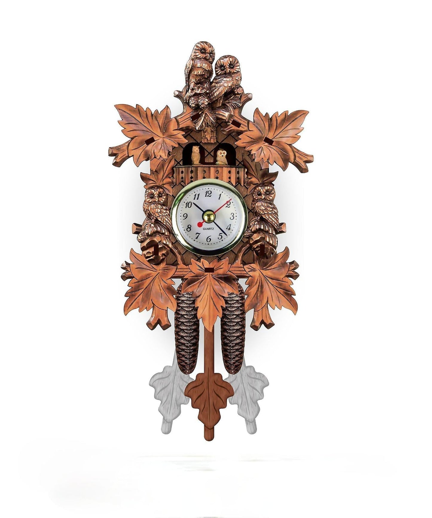 Vintage Träkklocka med Svängmönster