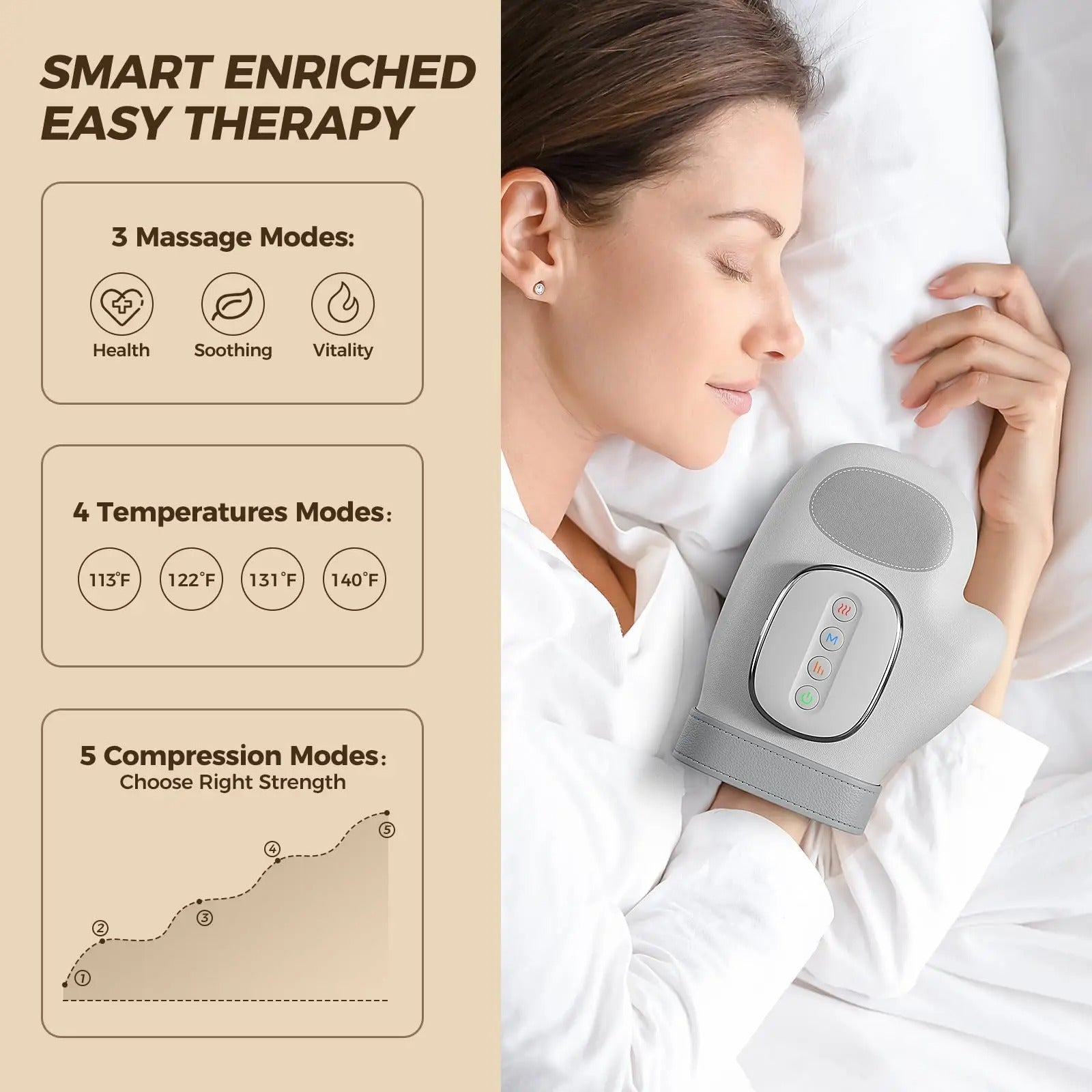 Professionell Handmassageapparat med värmekompression lindring