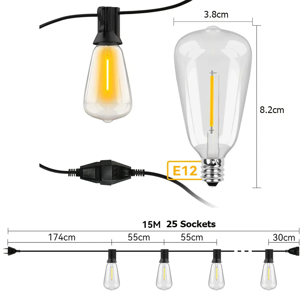 Väderbeständig LED-ljusslinga