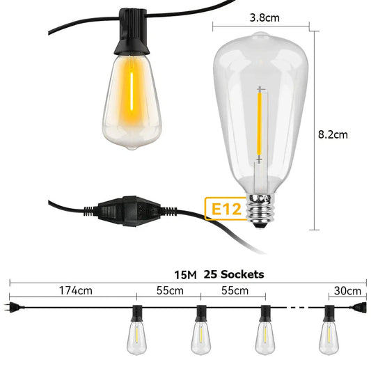 Väderbeständig LED-ljusslinga