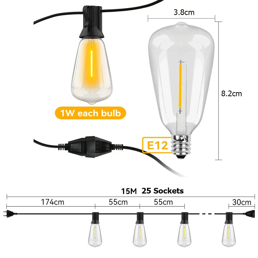 RainGlow - Vattentät LED-ljusslinga