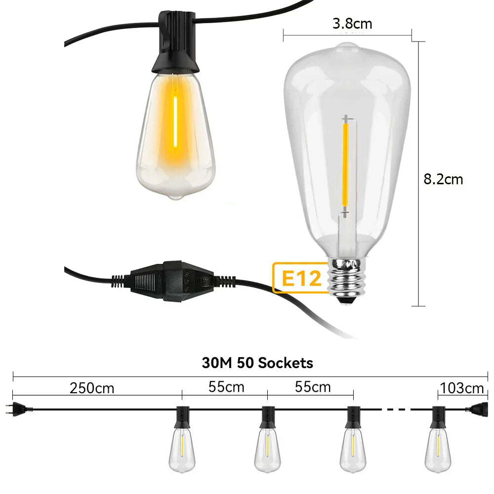 Väderbeständig LED-ljusslinga