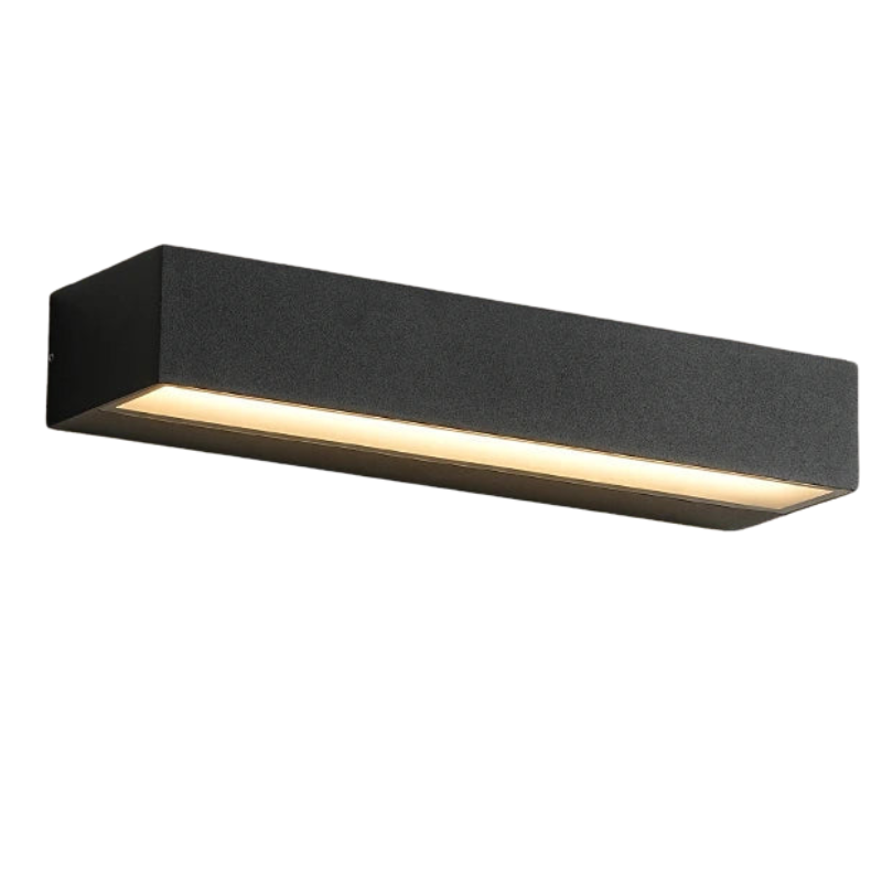 Carvallo LED Utomhusvägglampa | Modern & Energieffektiv | Vattentät & Hållbar | 30 cm Svartglasdesign