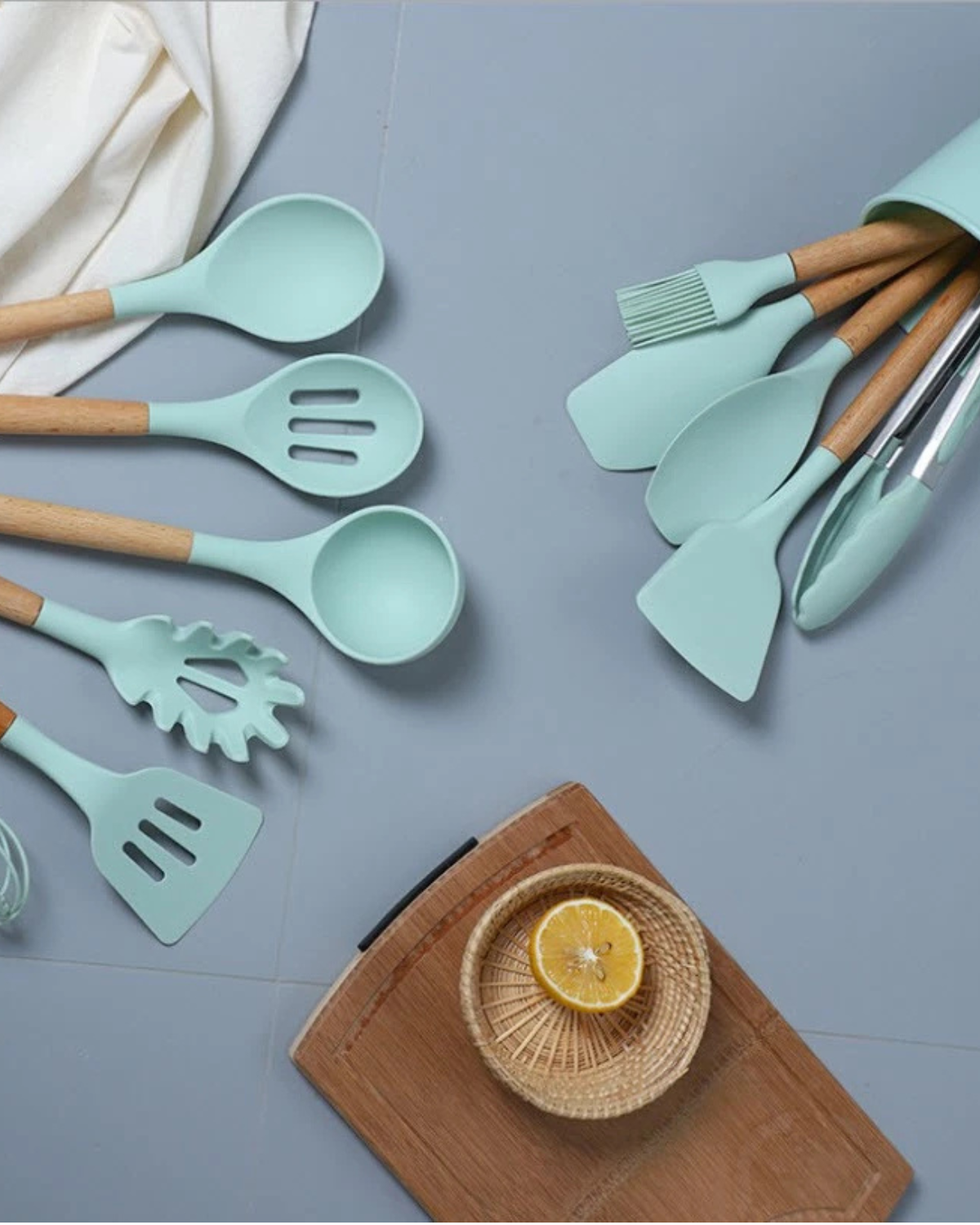 Carvallo – Miljövänligt Silikon Kökset med Bambu Handtag (12-delar)