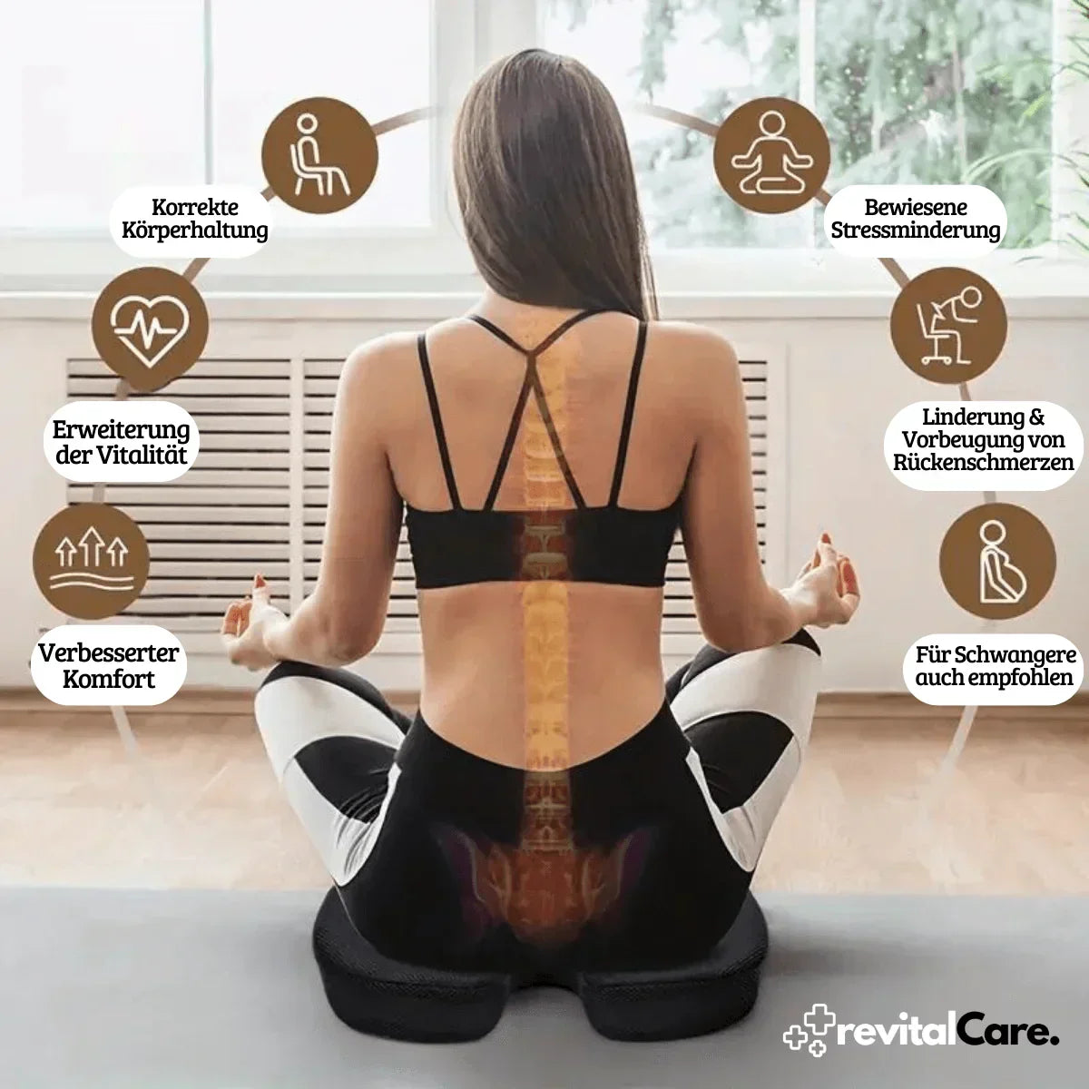 Ergonomisk 4D komfort sittkudde med ortopediskt stöd