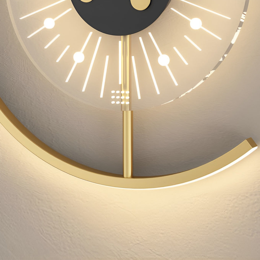 Väggklocka | Led-ljus | Tyst rörelse | Ambient glöd | Kreativ modern design