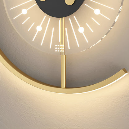 Väggklocka | Led-ljus | Tyst rörelse | Ambient glöd | Kreativ modern design