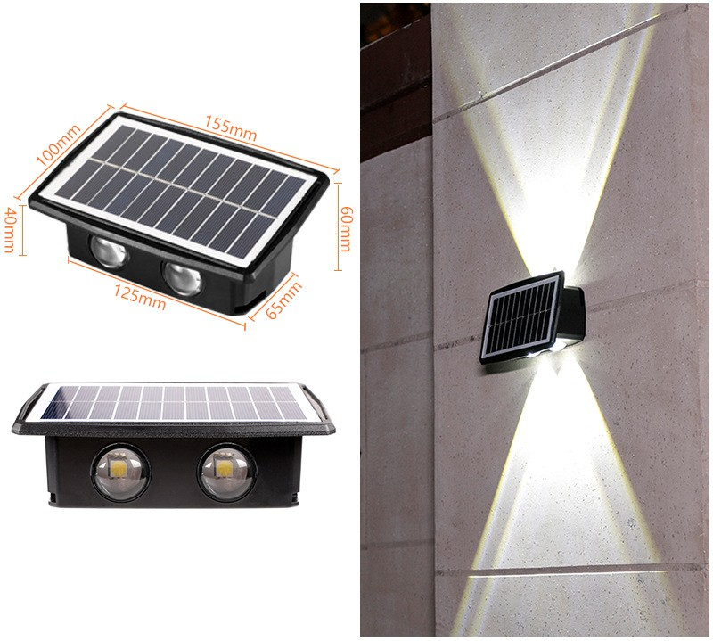 Solpanel LED utomhusvägglampa med upp- och ned-effekt – Modern vägbelysning för trädgård och terrass