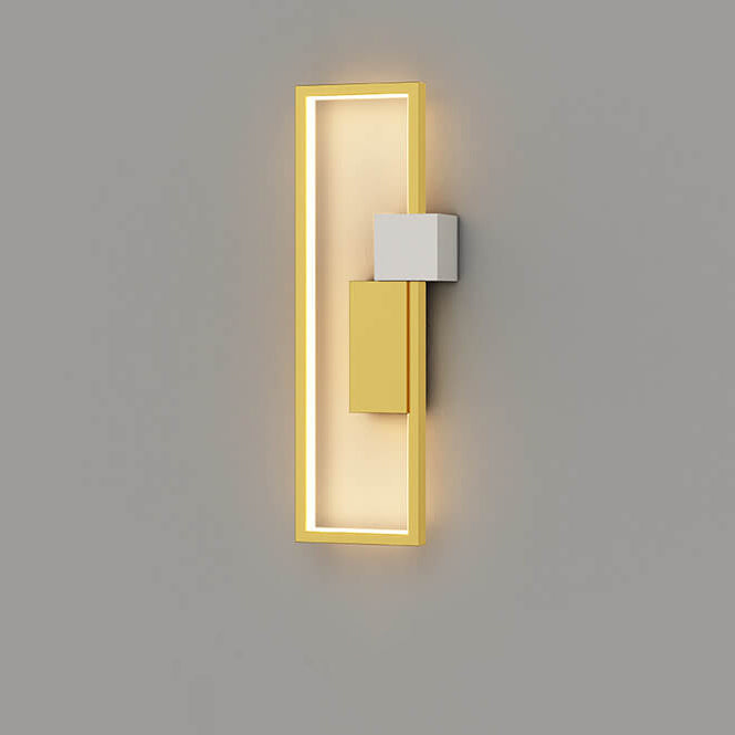 Minimalistisk fyrkantig LED-vägglampa med ram av järn och silikon