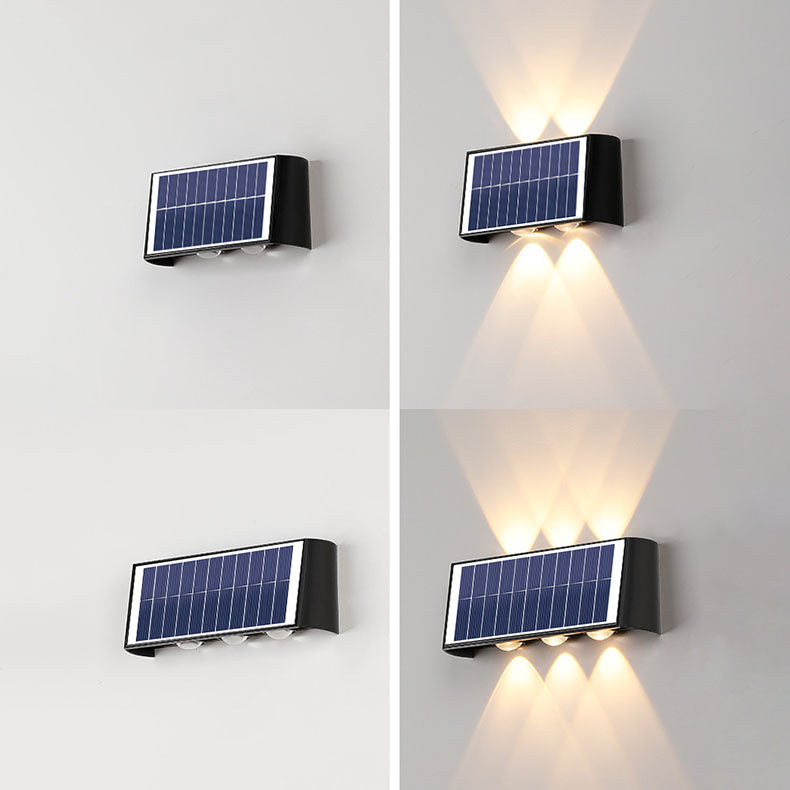 Carvallo Modern Solar-LED-Wall Light for Outdoor | Rectangular Design | IP56 Waterproof | Various Sizes &amp; Light Intensities