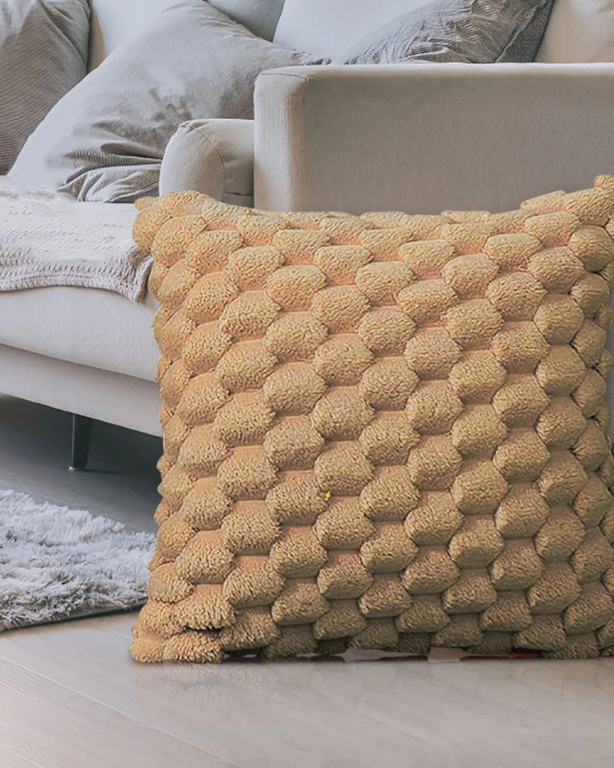 Carvallo – Lyxig Plysch Dekorativ Kudde med Lush Textur för Elegant Komfort