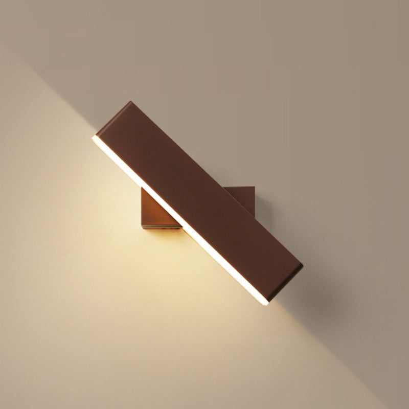 Aqsa Minimalistisk LED Vägglampa - Svart/Guld/Brun, Sovrum, Metall