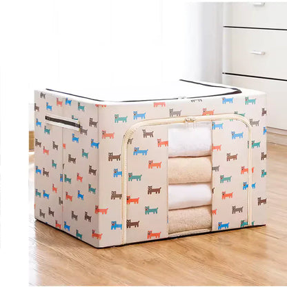 Carvallo - Fällbar förvaringslåda med metallram och fönster