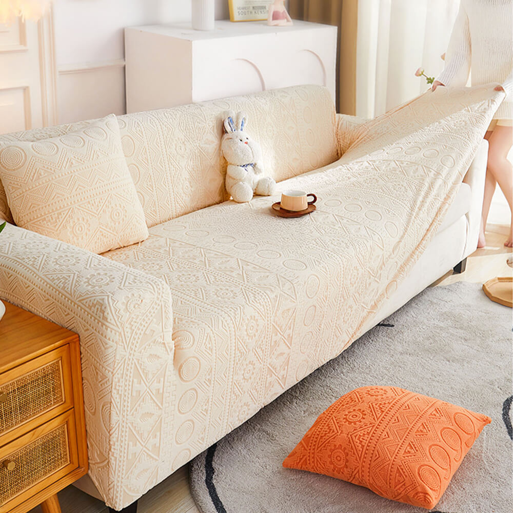 Bohemian Jacquard Stretch Heltäckande Anti-Slip Sofföverdrag