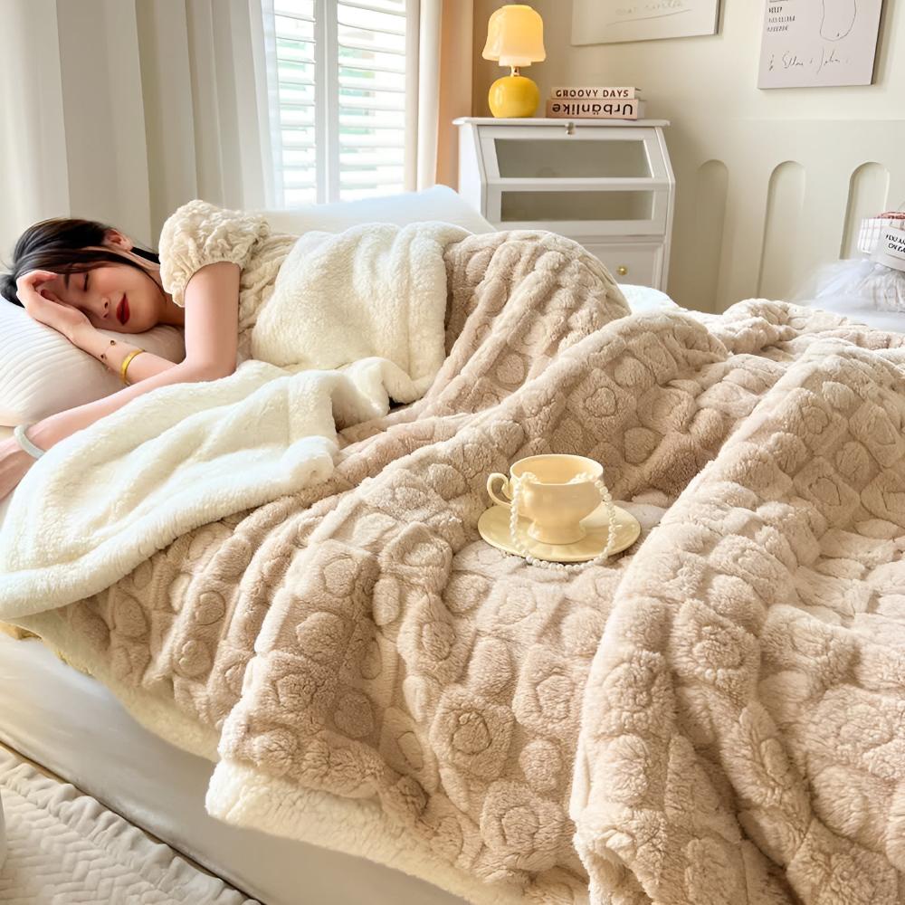 Ultra-Mjuk Sherpa Fleece Filt – Moln Värme Mysigt Komfort Pläd